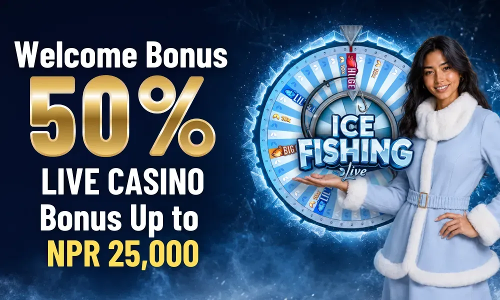 FW8 Nepal 50% live casino welcome bonus up to NPR 25,000 banner