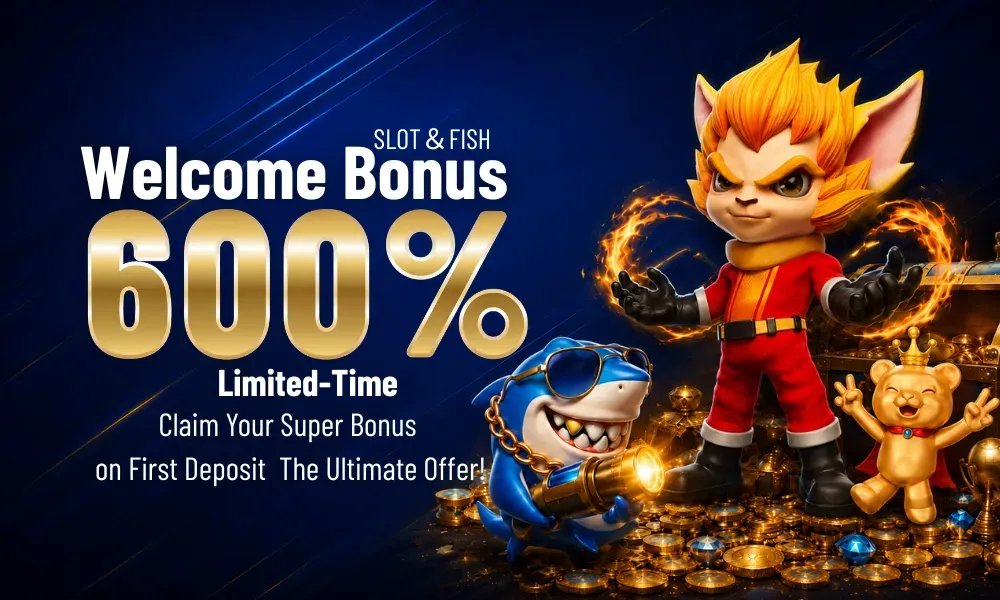 FW8 Nepal 600% slots and fishing welcome bonus banner