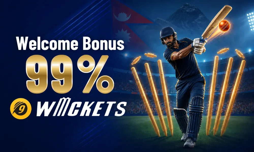 FW8 Nepal 99% 9Wickets cricket welcome bonus banner