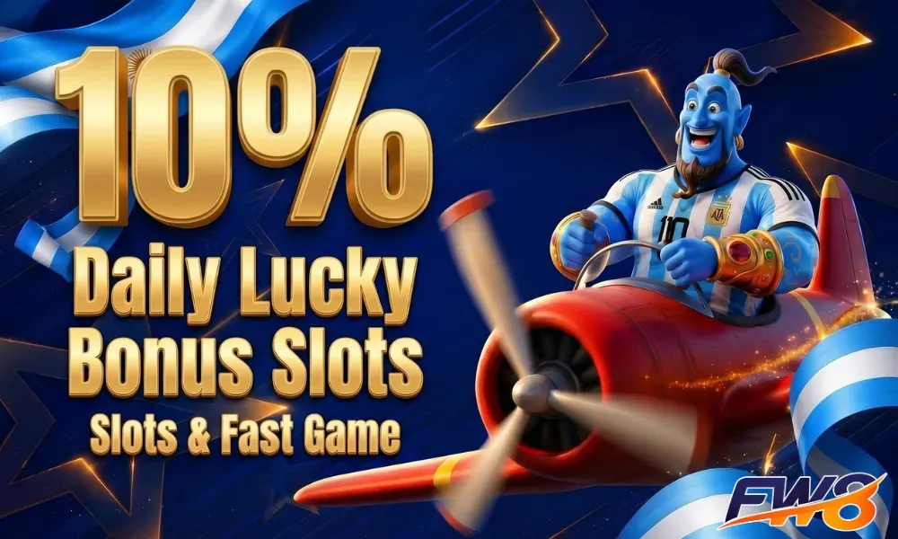 10% Daily Lucky Bonus for Slots and Fast Game at FW8