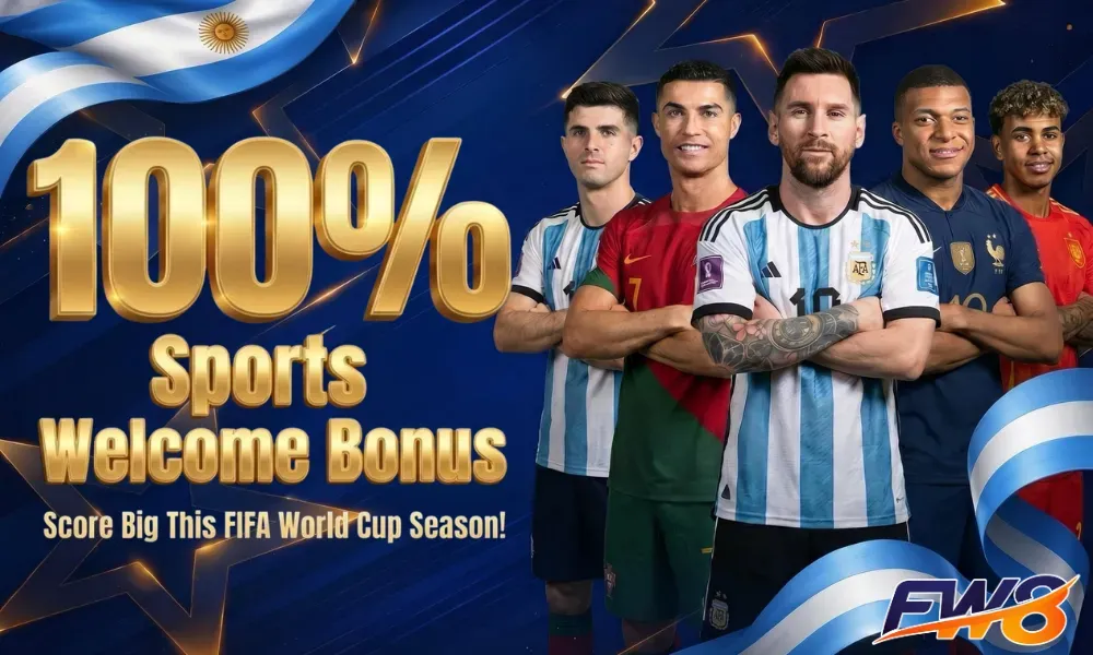 FW8 Nepal 100% Sports Welcome Bonus for FIFA World Cup 2026 Season