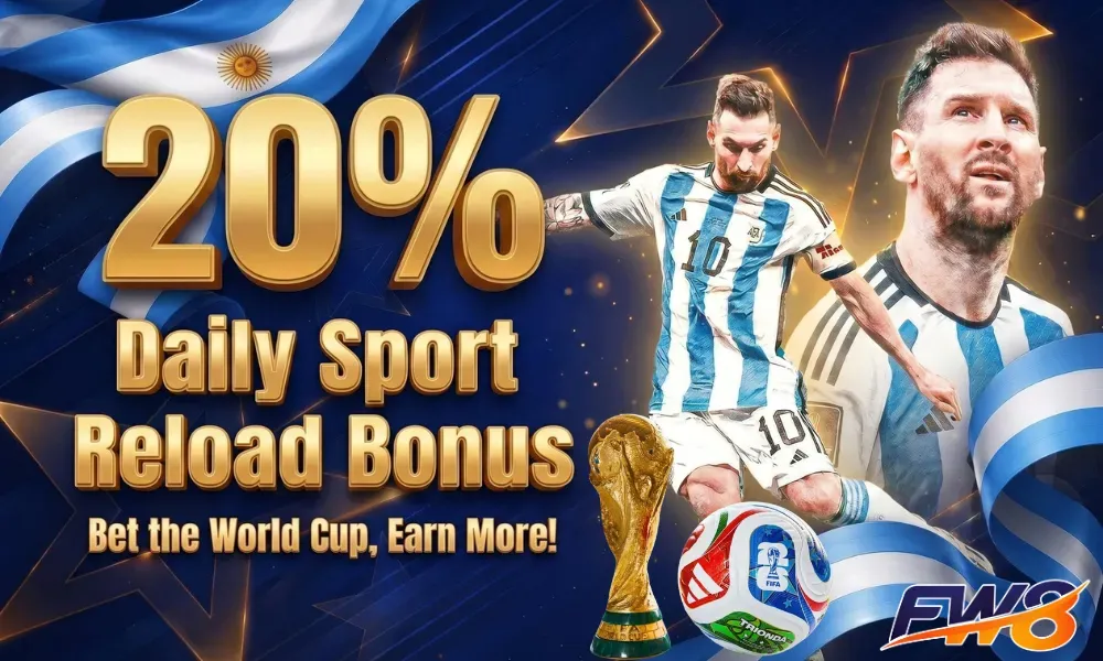 FW8 Nepal 20% Daily Sports Reload Bonus during FIFA World Cup Season