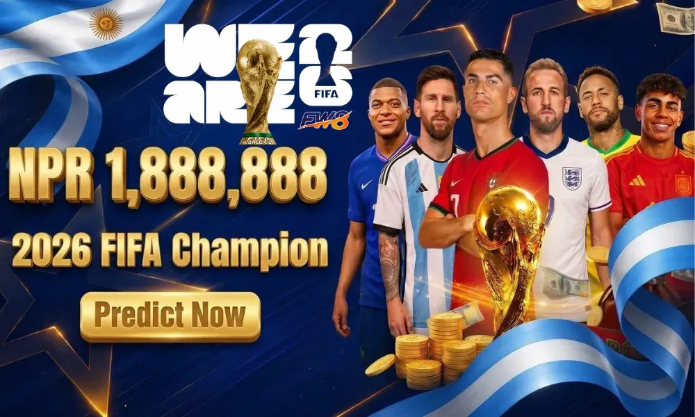 FW8 Nepal 2026 FIFA World Cup Champion Prediction Bonus up to NPR 1,888,888