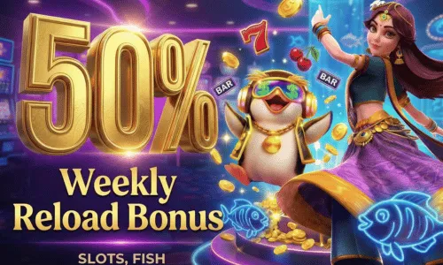 50% Weekly Reload Bonus Slots and Fish at FW8